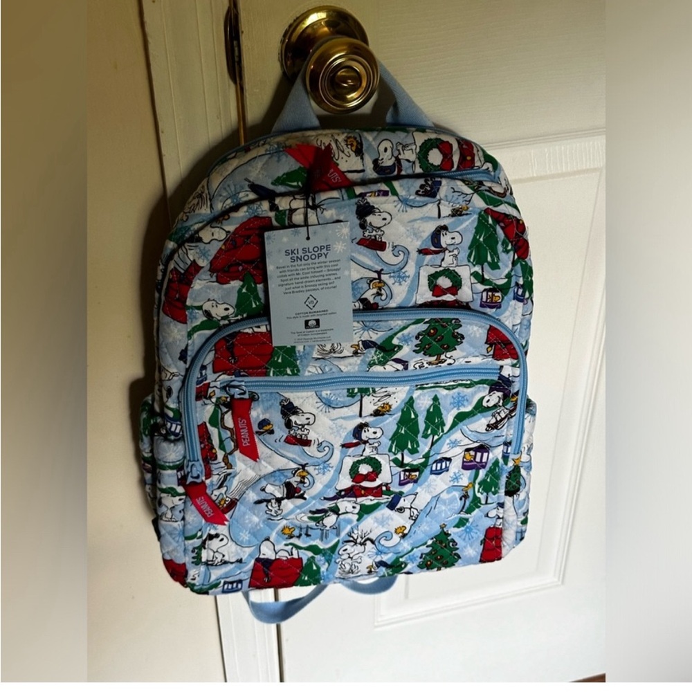 Vera Bradley Snoopy Ski Slope Backpack - Blue and Red